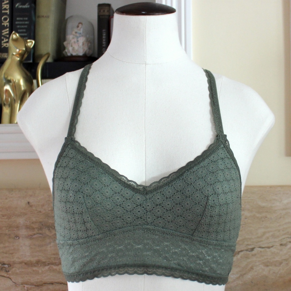 Aerie Green Lace Racerback Bralette
